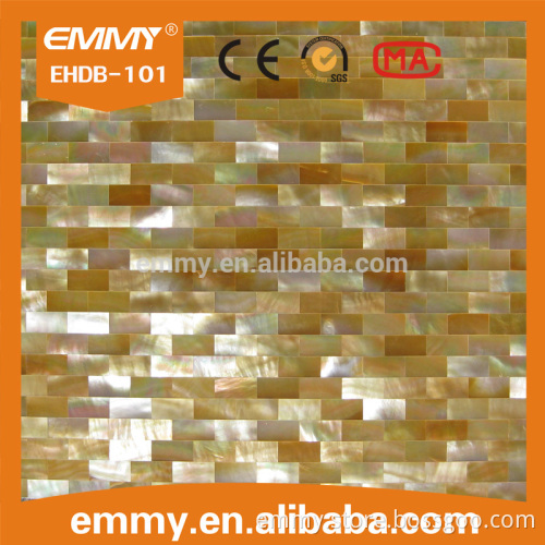 Luxury Chinese wholesale golden strip pattern sea shell mosaic tile